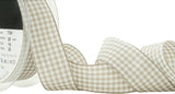 R9315 25mm Steel Grey and White Gingham Ribbon by Berisfords