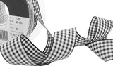 R9316 25mm Black and White Polyester Gingham Ribbon by Berisfords