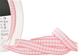R9335 10mm Rose Pink Polyester Gingham Ribbon by Berisfords