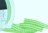R9336 10mm Meadow Green Polyester Gingham Ribbon by Berisfords