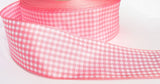 R9359 40mm Rose Pink-White Polyester Gingham Ribbon by Berisfords