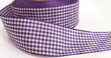 R9360 40mm Liberty Purple-White Polyester Gingham Ribbon by Berisfords