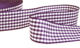 R9361 25mm Liberty Purple-White Polyester Gingham Ribbon by Berisfords