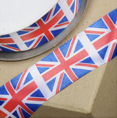 R9362 26mm Union Jack Flag Satin Ribbon