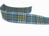 R9378 26mm Blue-Yellow-white-Pink Polyester Tartan Ribbon by Berisfords