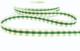 R9404 7mm Bottle Green-Ivory Rustic Gingham Ribbon by Berisfords