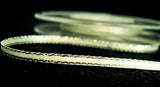 R9443 3mm Bridal White Satin Ribbon, Metallic Silver Edges, Berisfords