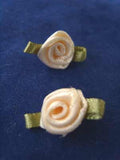 RB240 24mm Cream Satin Ribbon Rose Bud Bow