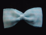 RB024 Pale Blue Gingham Ribbon Bow - Ribbonmoon