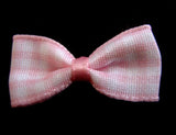 RB036 30mm x 15mm Pale Pink-White Gingham Polyester Ribbon Bow