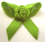 RB043 Kiwi Green 7mm Satin Rose Bow by Berisfords - Ribbonmoon