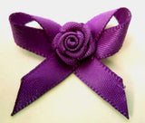 RB044 Purple 7mm Satin Rose Bow by Berisfords - Ribbonmoon