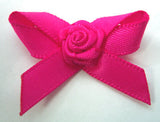 RB048 Shocking Pink 7mm Satin Rose Bow by Berisfords - Ribbonmoon