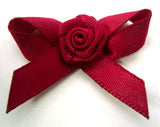 RB053 Wine 7mm Satin Rose Bow by Berisfords - Ribbonmoon