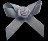 RB054 Bluebell Blue 7mm Satin Rose Bow by Berisfords - Ribbonmoon