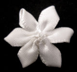 RB057 White 6 Petal Satin Flower by Berisfords - Ribbonmoon