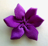 RB058 Purple 6 Petal Satin Flower by Berisfords - Ribbonmoon