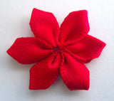 RB061 Red 6 Petal Satin Flower by Berisfords - Ribbonmoon
