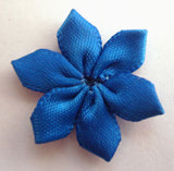 RB068 Electric Blue 6 Petal Satin Flower by Berisfords - Ribbonmoon