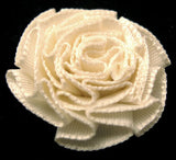 RB088 Antique White Satin Ruched Rosette by Berisfords - Ribbonmoon