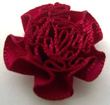 RB089 Wine Satin Ruched Rosette by Berisfords - Ribbonmoon