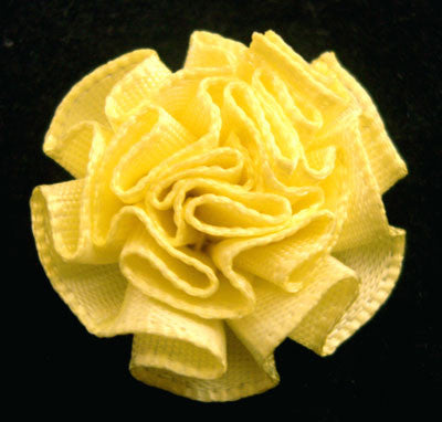 RB094 Baby Maize Yellow Satin Ruched Rosette by Berisfords - Ribbonmoon