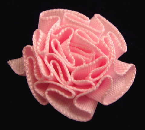 RB097 Light Pink Satin Ruched Rosette by Berisfords - Ribbonmoon