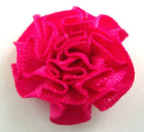 RB100 Shocking Pink Satin Ruched Rosette by Berisfords - Ribbonmoon