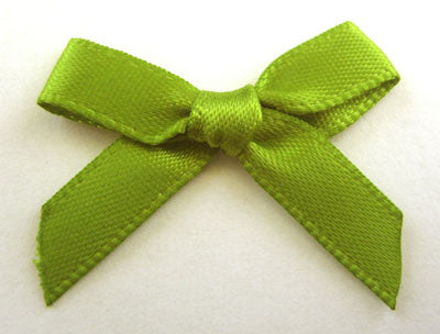 RB118 Kiwi Green 7mm Single Faced Satin Ribbon Bow by Berisfords - Ribbonmoon