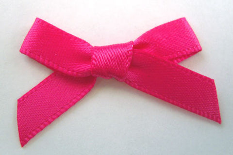 RB125 Shocking Pink 7mm Single Faced Satin Ribbon Bow by Berisfords - Ribbonmoon