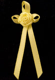 RB132 Baby Maize Yellow 3mm Satin Long Tail Rose Bow by Berisfords - Ribbonmoon