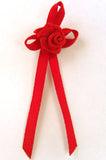 RB136 Red 3mm Satin Long Tail Ribbon Rose Bow by Berisfords