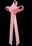 RB137 Light Pink 3mm Satin Long Tail Rose Bow by Berisfords - Ribbonmoon