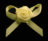 RB153 Baby Maize Yellow 3mm Satin Rose Bow by Berisfords - Ribbonmoon