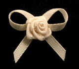 RB156 Antique White 3mm Satin Rose Bow by Berisfords - Ribbonmoon