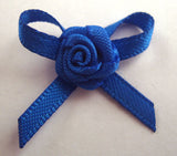 RB157 Electric Blue 3mm Satin Rose Bow by Berisfords - Ribbonmoon