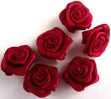 RB160 Wine 13mm Satin Ribbon Rose Bud by Berisfords - Ribbonmoon