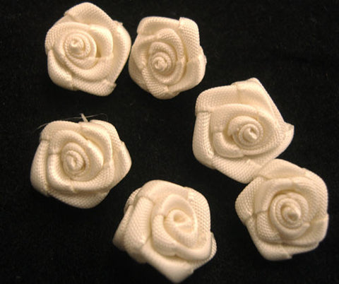 RB162 Antique White 13mm Satin Ribbon Rose Bud by Berisfords - Ribbonmoon