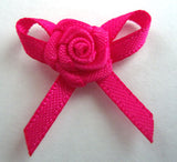 RB176 Shocking Pink 3mm Satin Ribbon Rose Bow by Berisfords - Ribbonmoon