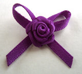 RB182 Purple 3mm Satin Ribbon Rose Bow by Berisfords - Ribbonmoon