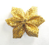 RB184 Gold Metallic 6 Petal Ribbon Flower Bow