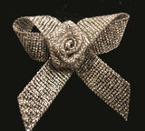 RB196 Silver Metallic Ribbon Rose Bud Bow.