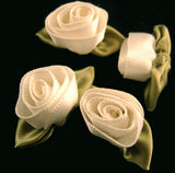 RB226 32mm Bridal White Satin Ribbon Rose - Ribbonmoon