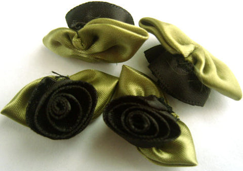 RB228 32mm Black Satin Ribbon Rose - Ribbonmoon