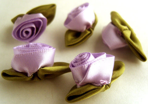 RB488 32mm Lilac Satin Ribbon Rose - Ribbonmoon