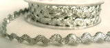 RIC138 9mm Silver Metallic Ric Rac Briad - Ribbonmoon