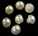B8031 10mm Pearlised White Half Ball Shank Button - Ribbonmoon