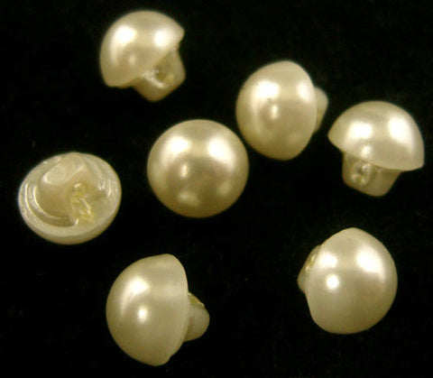 B16522 8mm Cream Ivory Half Pearl Ball Shank Button - Ribbonmoon