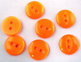 B16502 11mm Bright Pale Orange Polyester Fish Eye 2 Hole Button - Ribbonmoon