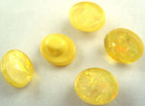 B16312 10mm Lemon and Hologram Glitter Oval Shank Button - Ribbonmoon